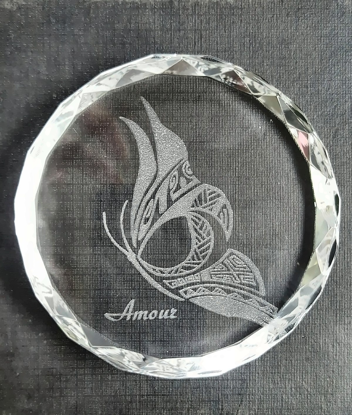 Cristal gravé papillon